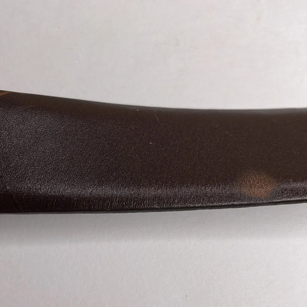 LEATHER BELT Men’s Brown Silver Hardware Handcrafted Corporate Wear Essential Lg